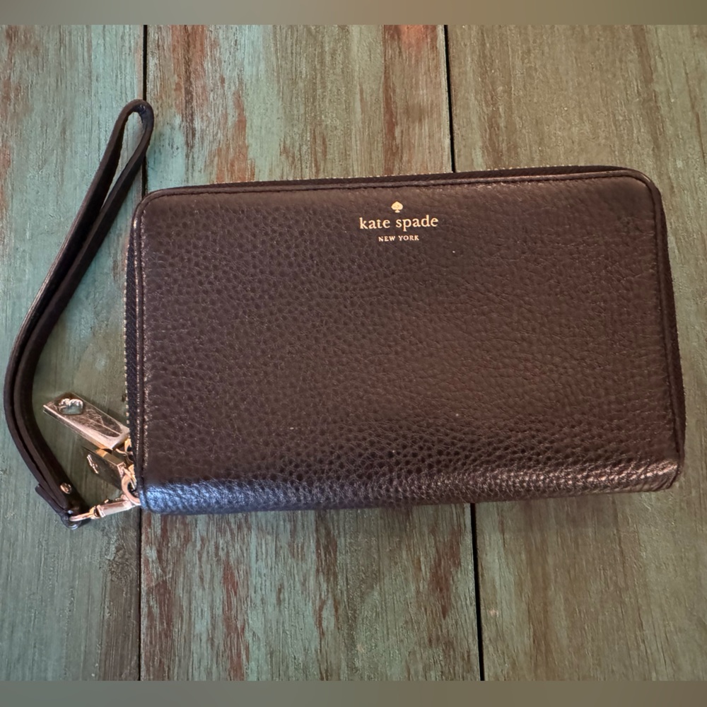 Kate Spade Black Pebbled Leather Wallet or Wristlet
